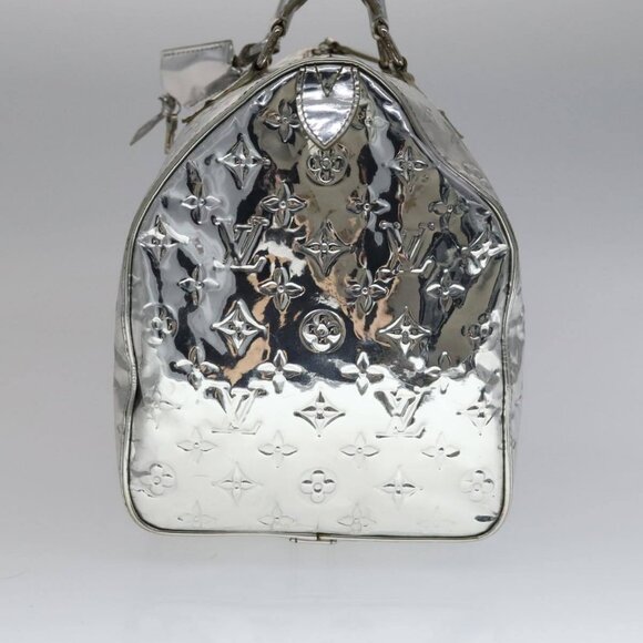 LOUIS VUITTON Monogram Miroir Speedy 35 Hand Bag Silver M95786 LV Auth 106317A - Picture 3 of 15